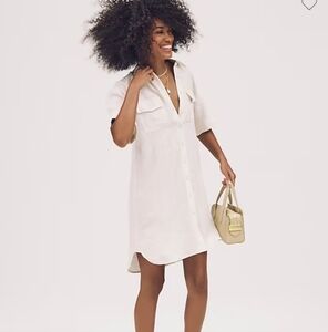 J. Crew Petite utility shirtdress in linen